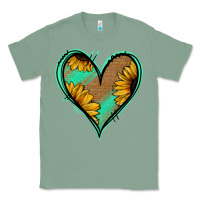 Sage Sunflower Heart Classic Tee - Jasminsmagicworld