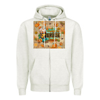 Oatmeal Heather Pumpkin spice junkie Zipper Hoodie - RanaPortraitStore