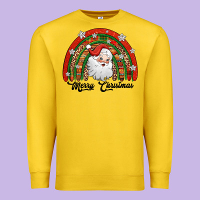 Merry Christmas Santa Rainbow Premium Sweatshirt Designed By Jasminsmagicworld