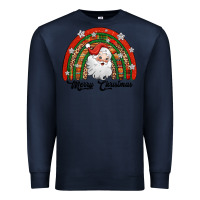 Navy merry christmas santa rainbow Premium Sweatshirt - Jasminsmagicworld