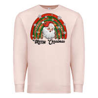 Pale Pink merry christmas santa rainbow Premium Sweatshirt - Jasminsmagicworld