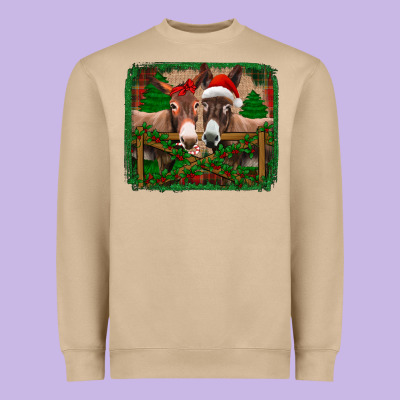 Christmas Donkeys Heavyweight Sweatshirt Designed By Jasminsmagicworld