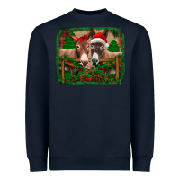 Navy christmas donkeys Heavyweight Sweatshirt - Jasminsmagicworld