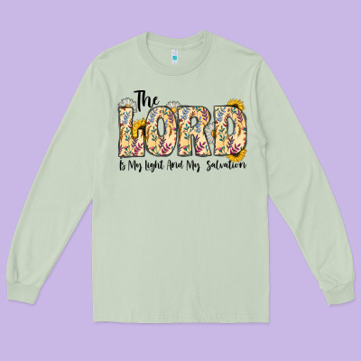 The Lord Is My Light And My Salvation Long Sleeve Tee Designed By Cowhidedigitalart