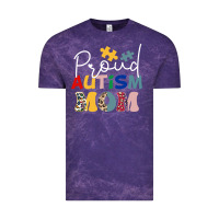 Cloud Purple Proud Autism Mom Leopard Pattern Design Autism Awa Vintage Tee - CowhideDigitalArt