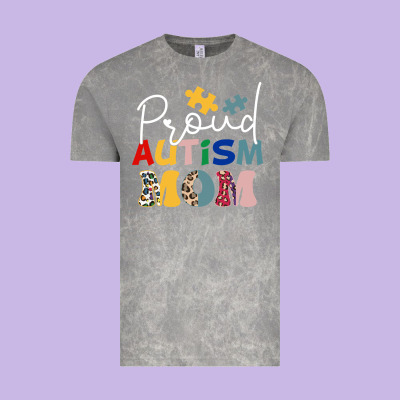 Proud Autism Mom Leopard Pattern Design Autism Awa Vintage Tee Designed By Cowhidedigitalart