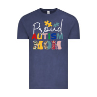 Vintage Denim Proud Autism Mom Leopard Pattern Design Autism Awa Vintage Tee - CowhideDigitalArt