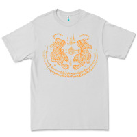 Dove Grey twin tiger sak yant tattoo muay thai thailand martial art tank top Premium Tee - linhVisuals