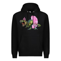 Black balerina t rex dinosaur with tutu Premium Hoodie - Artiststas