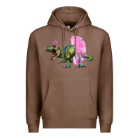 Chestnut balerina t rex dinosaur with tutu Premium Hoodie - Artiststas
