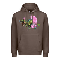 Coffee balerina t rex dinosaur with tutu Premium Hoodie - Artiststas