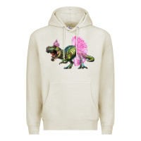 Oatmeal Heather balerina t rex dinosaur with tutu Premium Hoodie - Artiststas