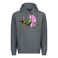 Rock balerina t rex dinosaur with tutu Premium Hoodie - Artiststas