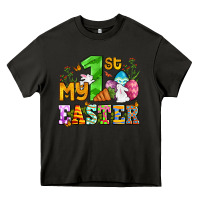Asphalt Easter Day My first Easter with eggs and rabbits Heavy Core Tee - OliviaCreatesArt