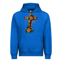 Cobalt Flower Cross Urban Hoodie - Jasminsmagicworld