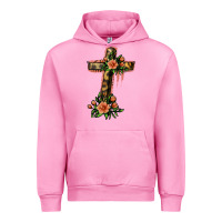 Fuchsia Pink Flower Cross Urban Hoodie - Jasminsmagicworld