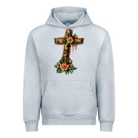 Heather Grey Flower Cross Urban Hoodie - Jasminsmagicworld