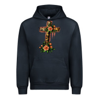 Navy Flower Cross Urban Hoodie - Jasminsmagicworld