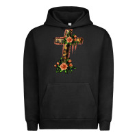 Pigment Black Flower Cross Urban Hoodie - Jasminsmagicworld
