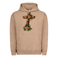Pigment Burro Flower Cross Urban Hoodie - Jasminsmagicworld