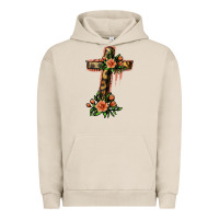 Pigment French Oak Flower Cross Urban Hoodie - Jasminsmagicworld