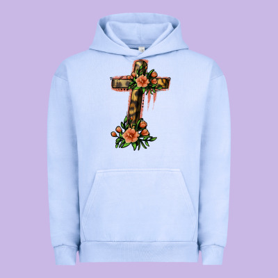 Flower Cross Urban Hoodie Designed By Jasminsmagicworld