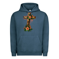 Pigment Midnight Navy Flower Cross Urban Hoodie - Jasminsmagicworld