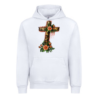 White Flower Cross Urban Hoodie - Jasminsmagicworld