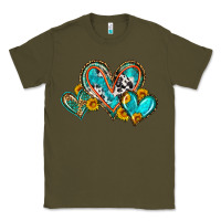 Army Green western leopard turquoise cowhide hearts olivia Classic Tee - OliviaCreatesArt