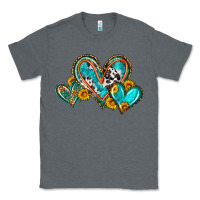 Charcoal Heather western leopard turquoise cowhide hearts olivia Classic Tee - OliviaCreatesArt