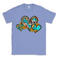 Colony Blue western leopard turquoise cowhide hearts olivia Classic Tee - OliviaCreatesArt