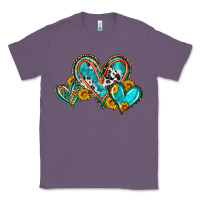 Lavender western leopard turquoise cowhide hearts olivia Classic Tee - OliviaCreatesArt