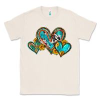 Natural western leopard turquoise cowhide hearts olivia Classic Tee - OliviaCreatesArt