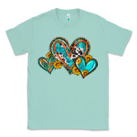 Seafoam western leopard turquoise cowhide hearts olivia Classic Tee - OliviaCreatesArt