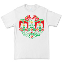 White swedish dala horse folk art t shirt Premium Tee - linhVisuals