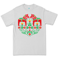 Dove Grey swedish dala horse folk art t shirt Premium Tee - linhVisuals