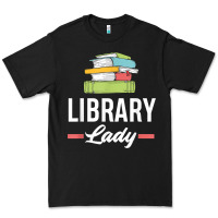 Black womens funny library lady librarian library assistant t shirt Premium Tee - linhVisuals