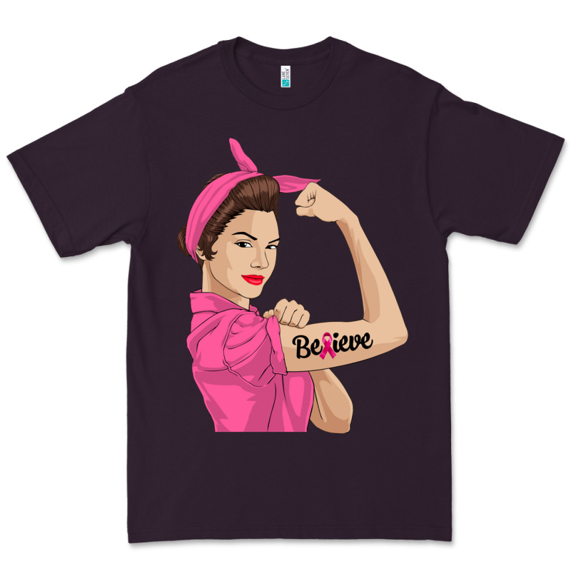 Believe Cancer Awareness Women Gift Premium Tee by linhVisuals | Teevron