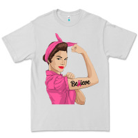 Dove Grey believe cancer awareness women gift Premium Tee - linhVisuals