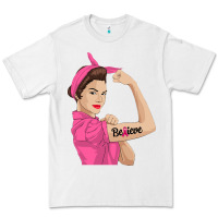 White believe cancer awareness women gift Premium Tee - linhVisuals