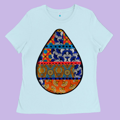 African Fabric Pattern Teardrop Earrings 4 Ladies Tee Designed By Bundleandbundleshop