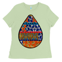 Matcha african fabric pattern teardrop earrings 4 Ladies Tee - BundleAndBundleShop
