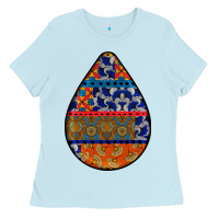 Baby Blue african fabric pattern teardrop earrings 4 Ladies Tee - BundleAndBundleShop