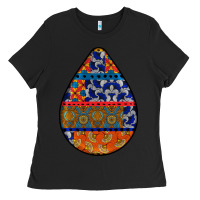 Black african fabric pattern teardrop earrings 4 Ladies Tee - BundleAndBundleShop