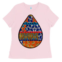 Bubblegum Pink african fabric pattern teardrop earrings 4 Ladies Tee - BundleAndBundleShop