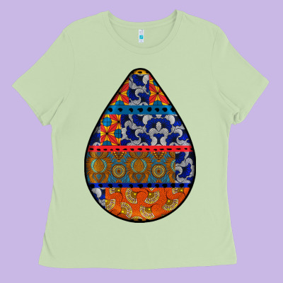 African Fabric Pattern Teardrop Earrings 4 Ladies Tee Designed By Bundleandbundleshop