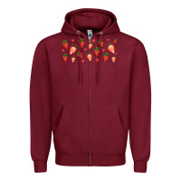 Burgundy strawberry Zipper Hoodie - Jasminsmagicworld