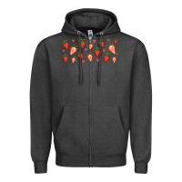 Charcoal Heather strawberry Zipper Hoodie - Jasminsmagicworld