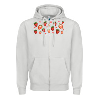 Dove Grey strawberry Zipper Hoodie - Jasminsmagicworld