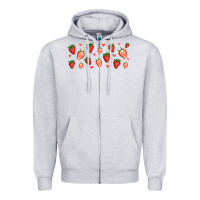 Heather Grey strawberry Zipper Hoodie - Jasminsmagicworld